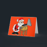 Cartão De Festividades Natal do papai noel do jogador gravado<br><div class="desc">Cartões de Natal bonitos que caracterizam Papai Noel que pôr um registro sobre um jogador gravado idoso. Estes cartões de Natal seriam bonitos personalizar para amigos e família esta época natalícia.</div>