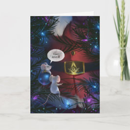 Cartão De Festividades Natal do Papai Noel Masônico de Vintage