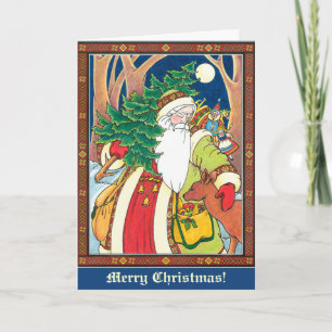Cartão De Festividades Natal do Papai Noel vitoriano