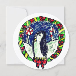 Cartão De Festividades Natal do pinguim