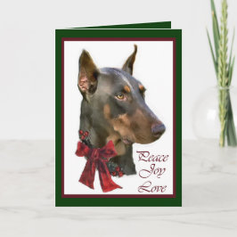 Cartão De Festividades Natal do Pinscher do Doberman