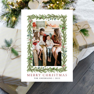 Cartão De Festividades Natal do Quadro Botânico   Foto Elegant Family 1
