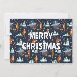 Cartão De Festividades Natal do SciFi | Pé Grande, Aliens E Rebelde