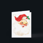 Cartão De Festividades Natal do Simples Fofo Vintage Santa Claus<br><div class="desc">Um cartão de Natal bonito com um Papai Noel vintage. Use o modelo para adicionar sua mensagem personalizada em vermelho no dentro. Este cartão de Natal não fotográfico é excelente para qualquer pessoa que queira um cartão de cartões de natal sem fotos.</div>