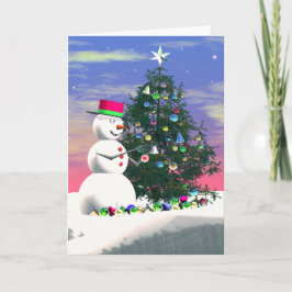 Cartão De Festividades Natal do Snowman