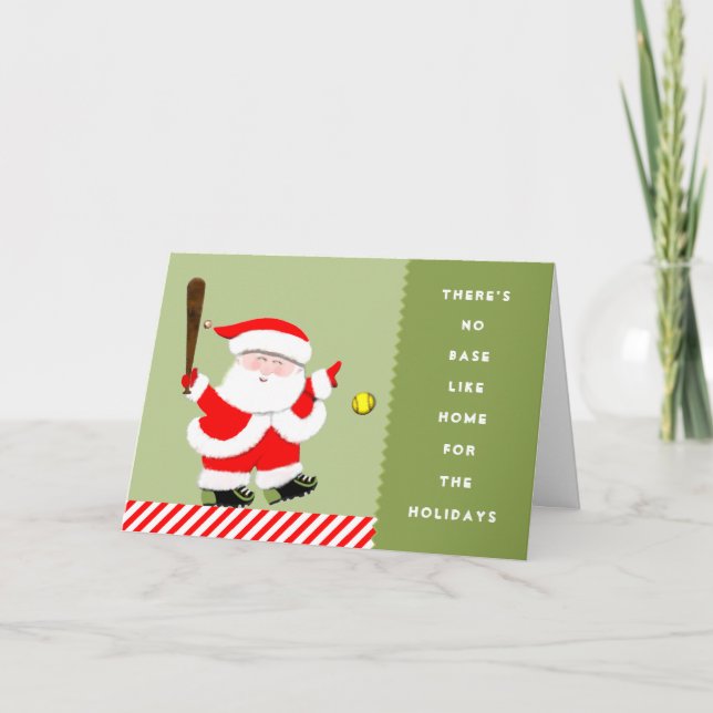Cartão De Festividades Natal do Softball (Frente)