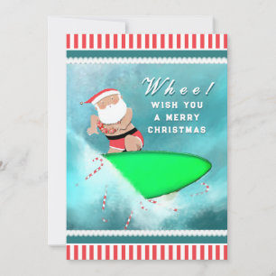 Cartão De Festividades Natal do Surfer Havaiano