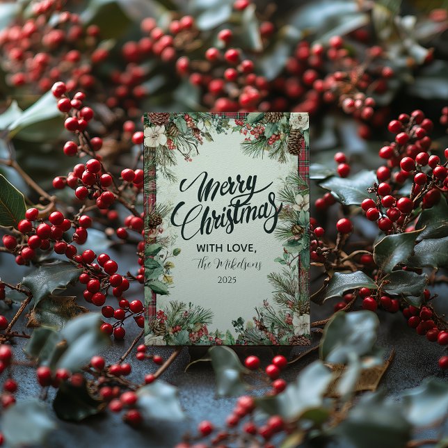 Cartão De Festividades Natal do Tartan Feriado (Criador carregado)