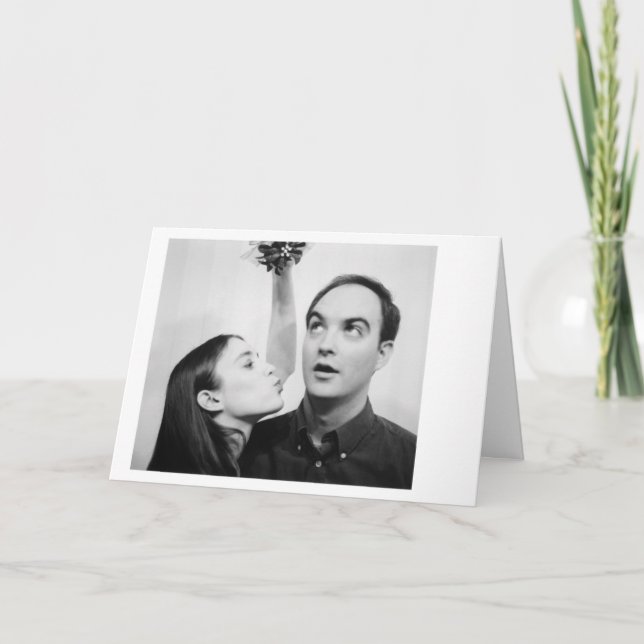 Cartão De Festividades Natal do visco (Frente)