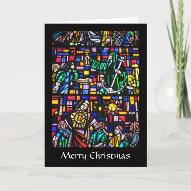 Cartão De Festividades Natal do vitral (Frente)