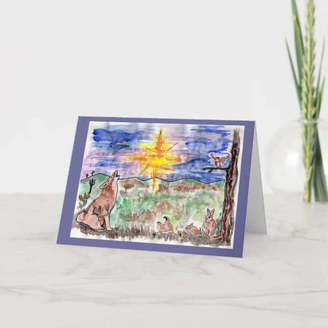 Cartão De Festividades Natal dos bichos do deserto (Frente)