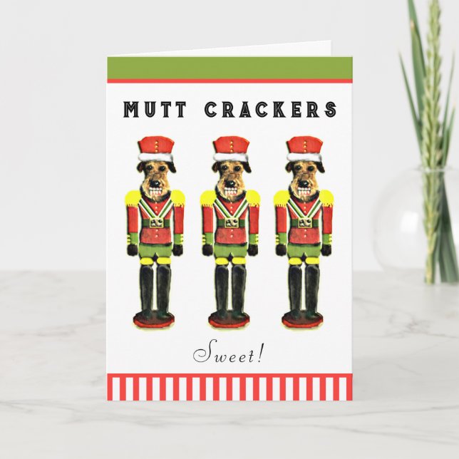 Cartão De Festividades Natal dos cães (Frente)