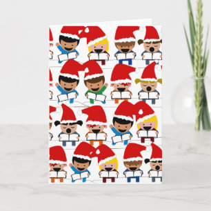 Cartão De Festividades Natal dos Caroleiros