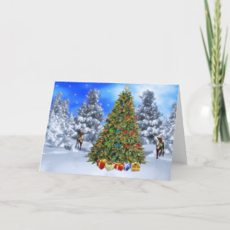 Cartão De Festividades Natal dos cervos do vintage