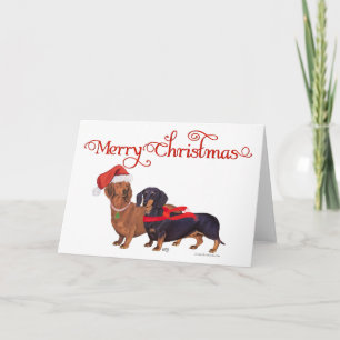 Cartão De Festividades Natal dos Dachshunds