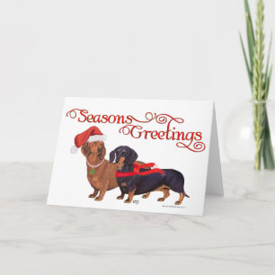 Cartão De Festividades Natal dos Dachshunds