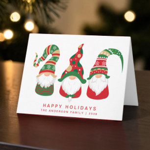 Cartão De Festividades Natal dos Gnomos Fofos