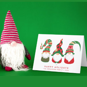 Cartão De Festividades Natal dos Gnomos Fofos