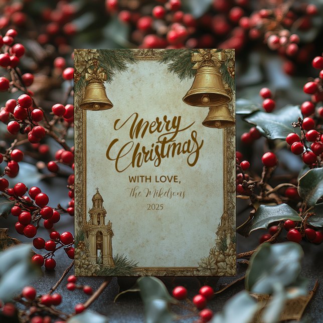 Cartão De Festividades Natal dos ouros (Criador carregado)