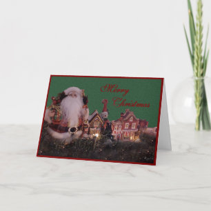 Cartão De Festividades Natal dos papais noeis com a vila
