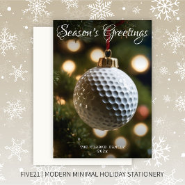 Cartão De Festividades Natal dos Saudações de Golf Season