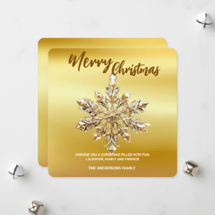 Cartão De Festividades Natal Dourado e elegante, Natal