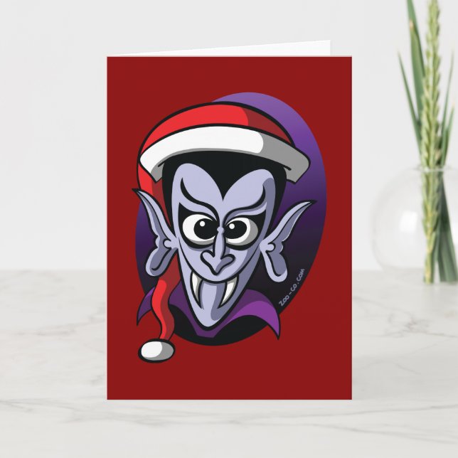 Cartão De Festividades Natal Dracula (Frente)