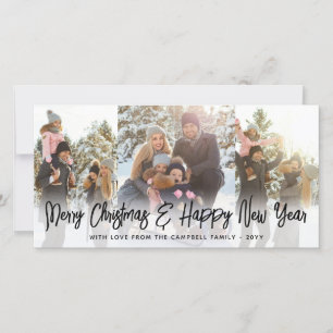 Cartão De Festividades Natal e Anos novos de Script Preto Brutos 4 Foto