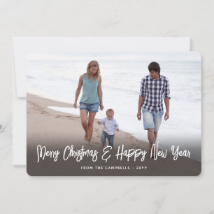 Cartão De Festividades Natal e Anos novos do Script Branco Brutos 2 Foto