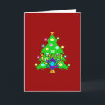 Cartão De Festividades Natal e Hanukkah junto<br><div class="desc">Natal e Hanukkah em presentes para as famílias inter-religiosos que comemoram a alegria do Natal e a beleza de Chanukah. Caracterizar a árvore e o menorah do Xmas com a estrela de David judaica cercada em o feriado apresenta em cartões, em porte postal, em ideias do presente e em roupa...</div>