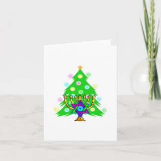 Cartão De Festividades Natal e Hanukkah Juntos
