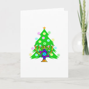 Cartão De Festividades Natal e Hanukkah Juntos