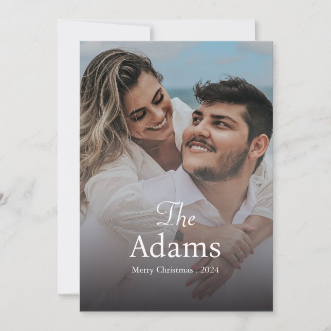 Cartão De Festividades Natal elegante | Casal moderno de entretenimento (Frente)