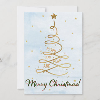 Cartão De Festividades Natal elegante da botânica da Watercolor