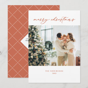 Cartão De Festividades Natal Elegante do Terracota Moderno Feriado C