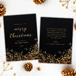 Cartão De Festividades Natal Elegante moderno Dourado Festivo