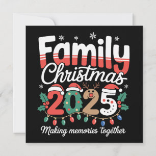 Cartão De Festividades Natal em Família 2025 Conjunto de Férias de Natal