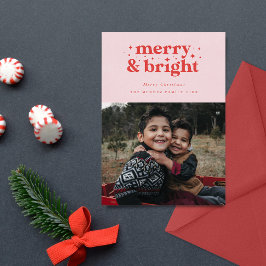 Cartão De Festividades Natal em Família Alegre e Brilhante Retrô