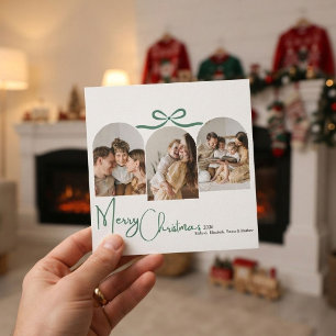 Cartão De Festividades Natal em Família com Arco Minimalista Moderno