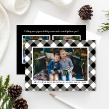 Natal em Família Xadrez Preto e Branco