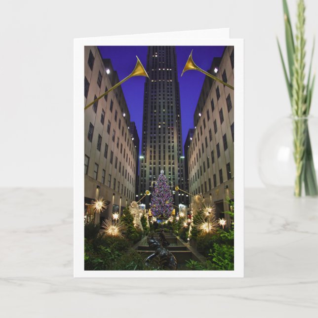 Cartão De Festividades Natal em New York (Frente)