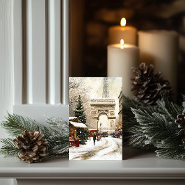 Cartão De Festividades Natal em Paris: Cena de Inverno Arc de Triomphe
