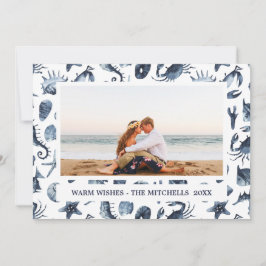 Cartão De Festividades Natal em Praia Foto de Paisagem Náutica