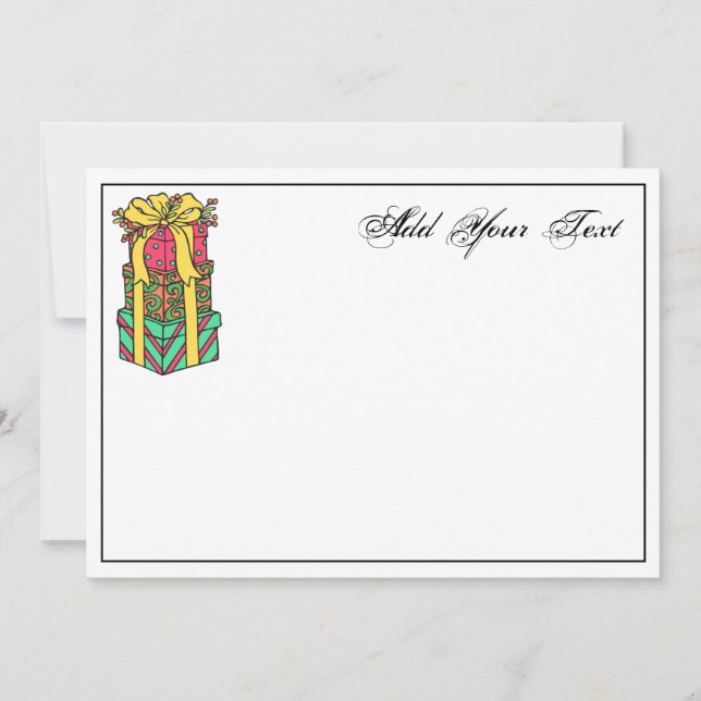 Cartão De Festividades Natal Empilhado Apresenta Natal Empilhado (Frente)