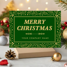 Natal Empresarial Luxuoso Verde e Dourado Antigo