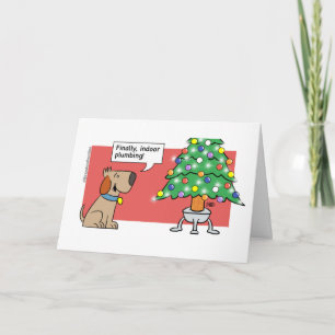 Cartão De Festividades Natal - encanamento interno do cão