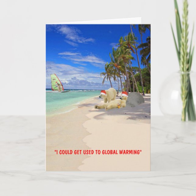 Cartão De Festividades Natal engraçado do urso polar (Frente)