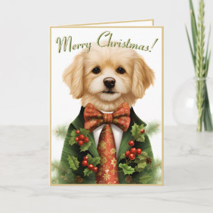 Cartão De Festividades Natal Especial Cachorrinho Adorável 