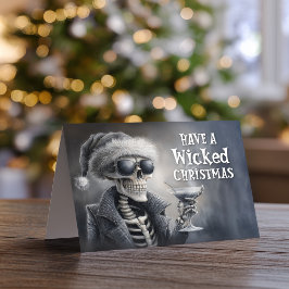 Cartão De Festividades Natal Esqueleto Malvado