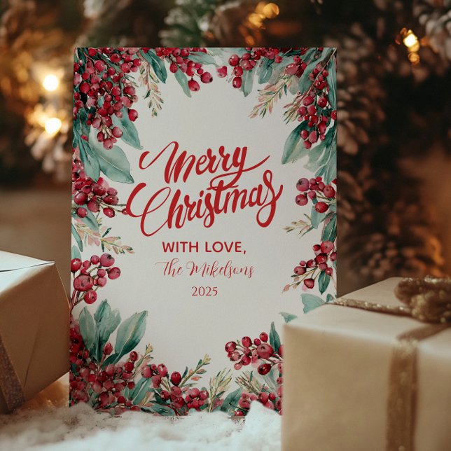 Cartão De Festividades Natal Eucalyptus e Pine (Criador carregado)